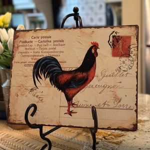 Farmhouse Style Rooster themed Metal Wall Art